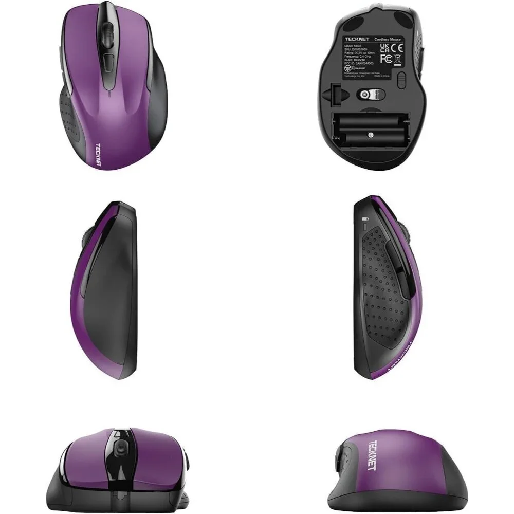 ✨Mouse Purpel Wireless 2.4G Ergonomic Optical Computer Mouse 6 Button for Laptop